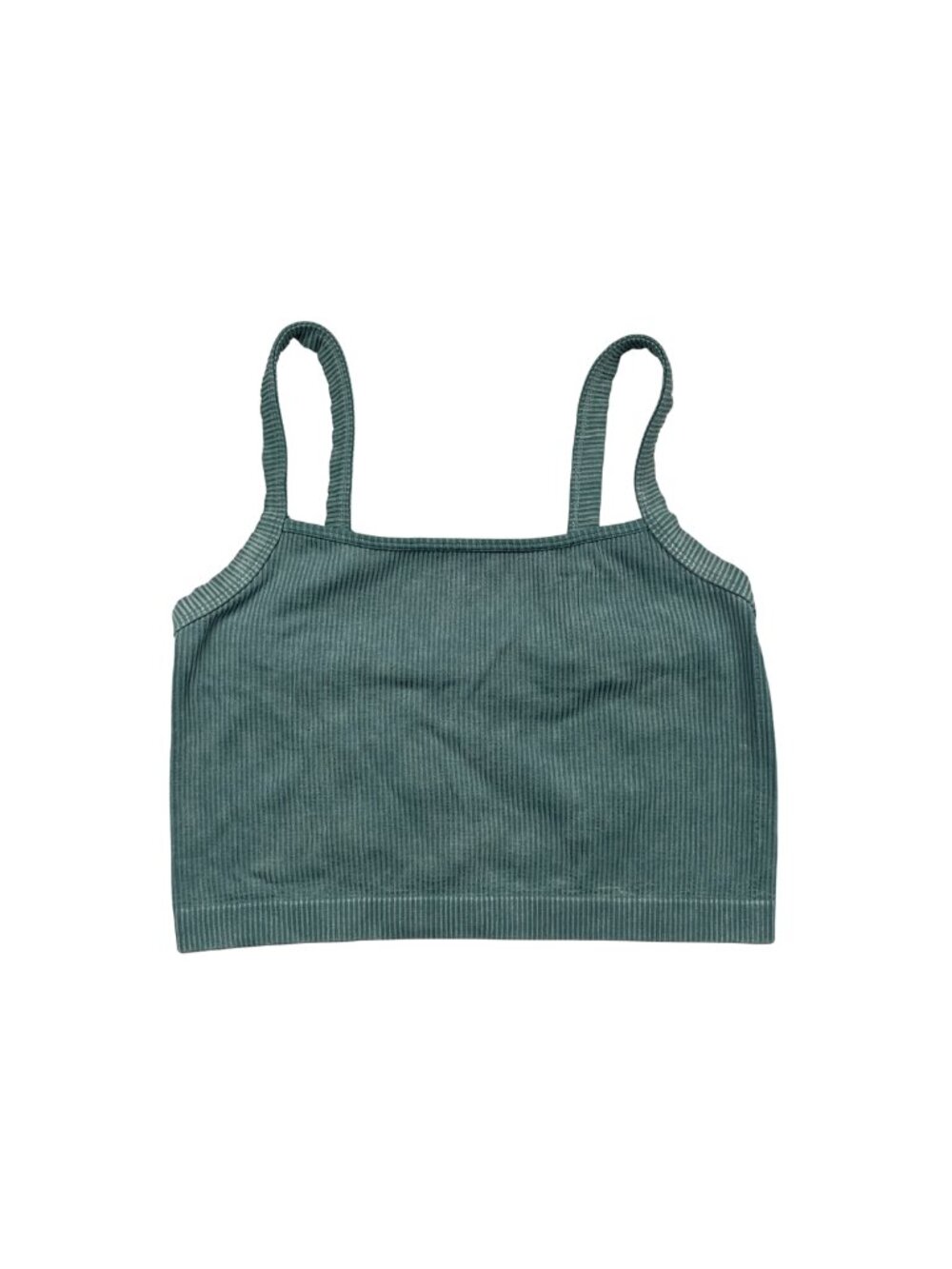 Colsie‎ Ribbed Seamless Crop Cami Tank Top Green Size Large